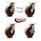 Service Caster 8'' Heavy Duty High Temp Phenolic Swivel Caster Set 2 Swivel Locks 2 Brakes, 4PK CRAN-SCC-KP92S830-PHRHT-BSL-2-SLB-2 - alternate 4